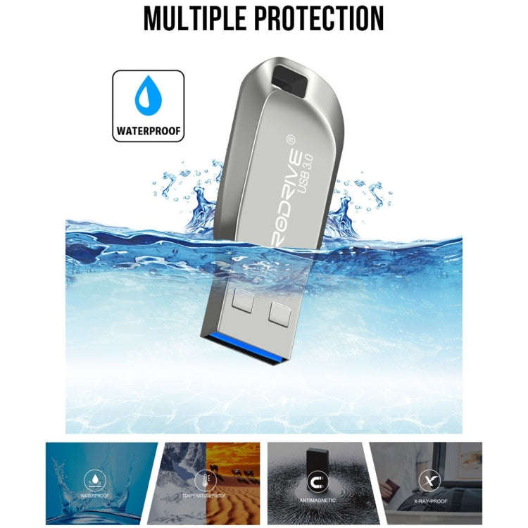 MicroDrive 64GB USB 3.0 Fashion High Speed Metal Rotating U Disk (Grey)