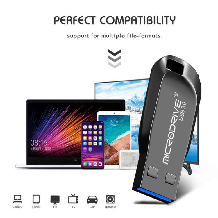 MicroDrive 64GB USB 3.0 Fashion High Speed Metal Rotating U Disk (Grey)