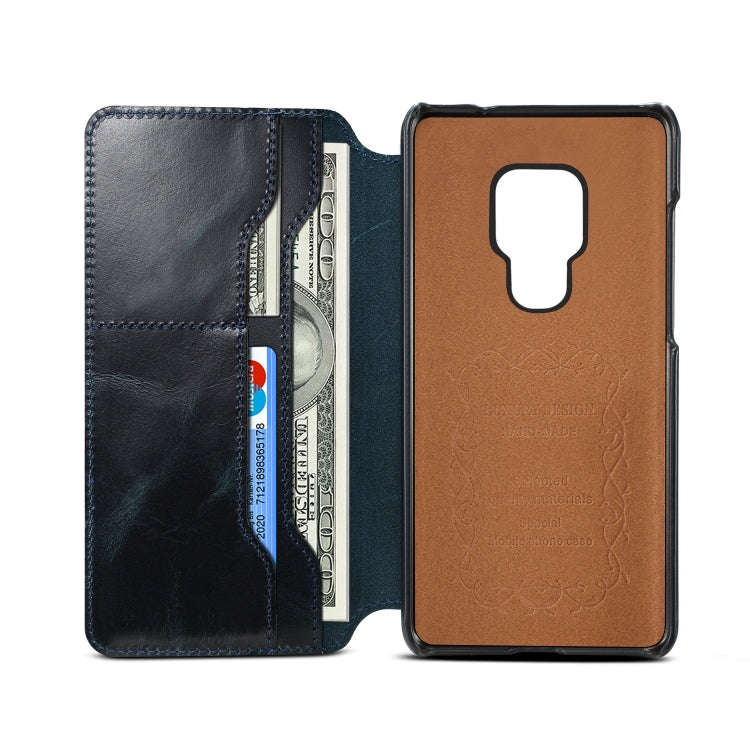Oil Wax Cowhide Horizontal Flip Leather Case for Huawei Mate 20, with Card Slots & Wallet