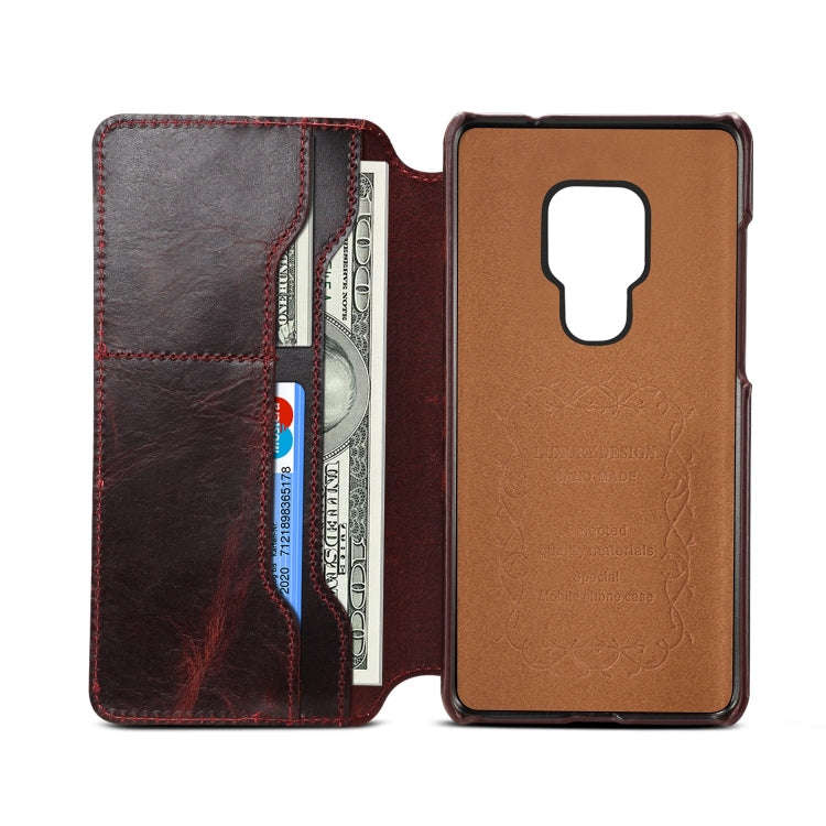 Oil Wax Cowhide Horizontal Flip Leather Case for Huawei Mate 20, with Card Slots & Wallet