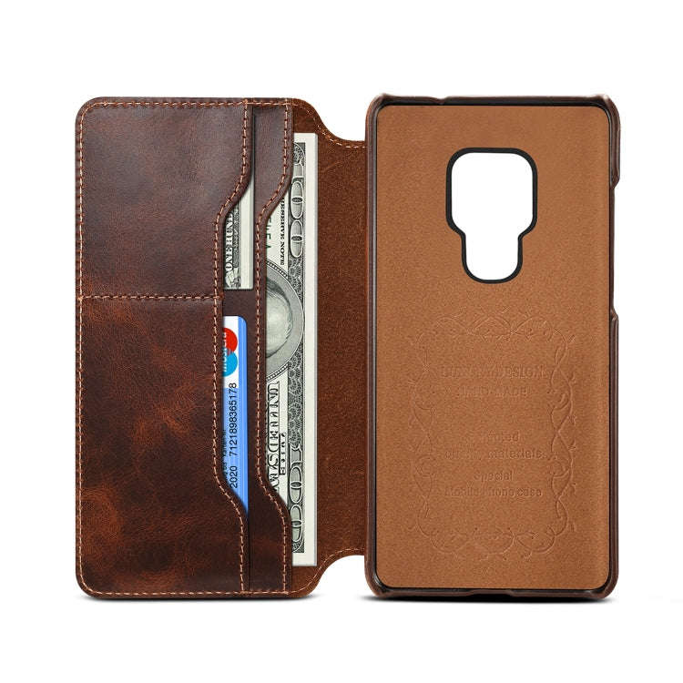 Oil Wax Cowhide Horizontal Flip Leather Case for Huawei Mate 20, with Card Slots & Wallet