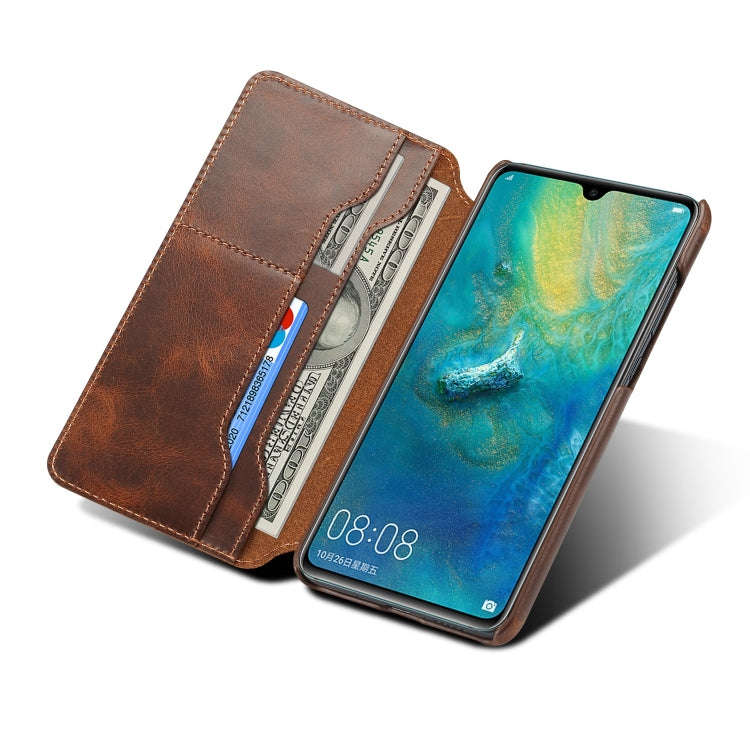 Oil Wax Cowhide Horizontal Flip Leather Case for Huawei Mate 20, with Card Slots & Wallet
