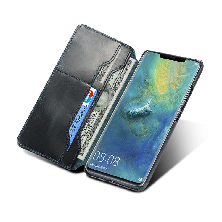 Oil Wax Cowhide Horizontal Flip Leather Case for Huawei Mate 20 Pro, with Card Slots & Wallet