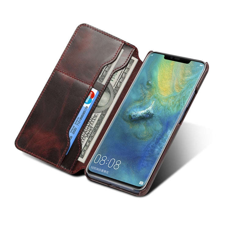 Oil Wax Cowhide Horizontal Flip Leather Case for Huawei Mate 20 Pro, with Card Slots & Wallet