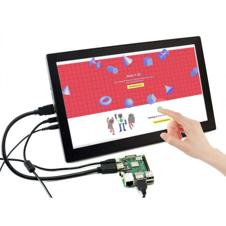 Waveshare 13.3 inch IPS 1920x1080 Capacitive Touch Screen LCD with Toughened Glass Cover, Support...