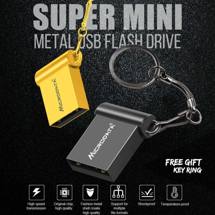 MiCRODATA 64GB USB 2.0 Computer Car Two-use Mini U Disk(Silver Grey)