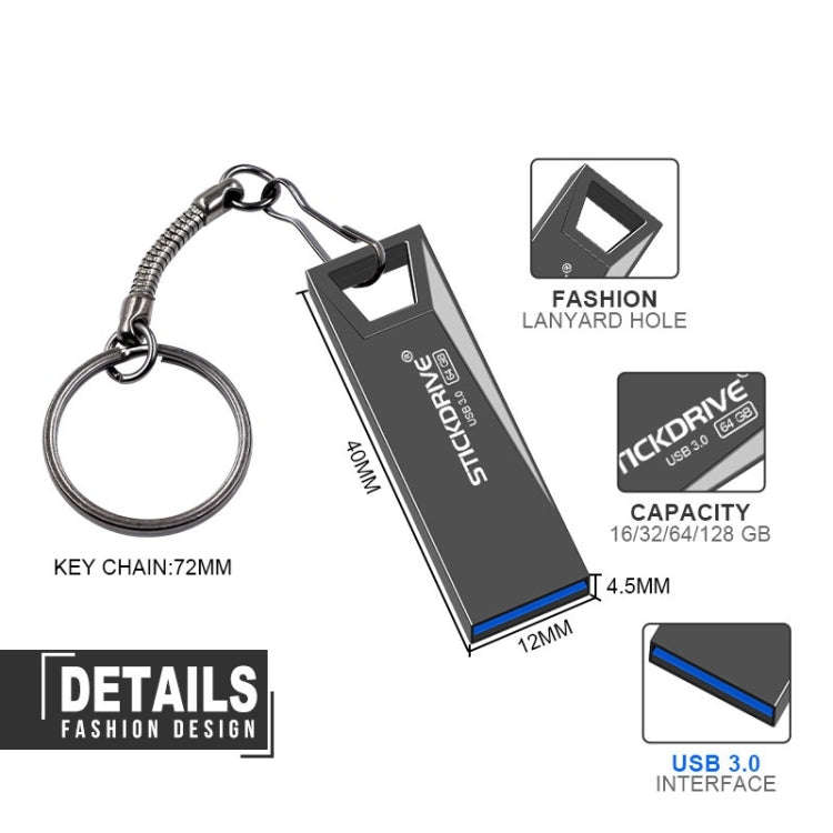 STICKDRIVE 32GB USB 3.0 High Speed Mini Metal U Disk (Black)