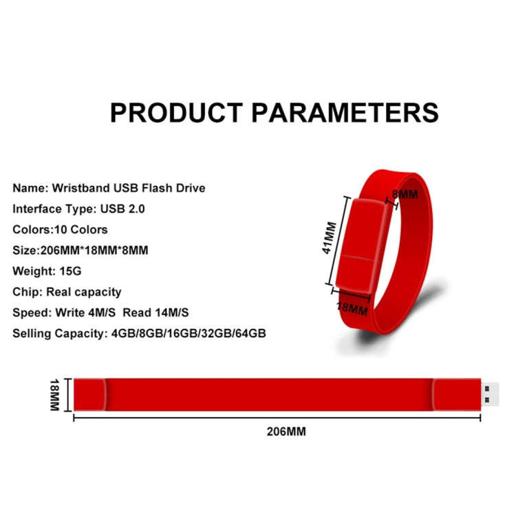 MicroDrive 64GB USB 2.0 Fashion Bracelet Wristband U Disk (Blue)