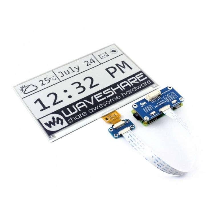 Waveshare 7.5 inch  800x400 Pixel E-Ink Display HAT for Raspberry Pi