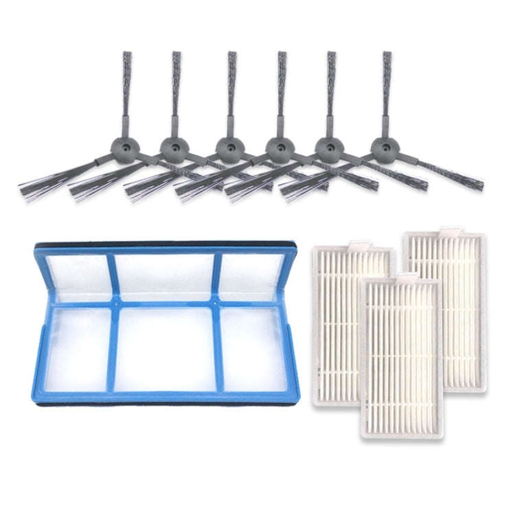 XI237 3 Pairs K614  Side Brushes + 3 PCS I208 Filters + I204 Filter Cotton Filter Set for ILIFE V...