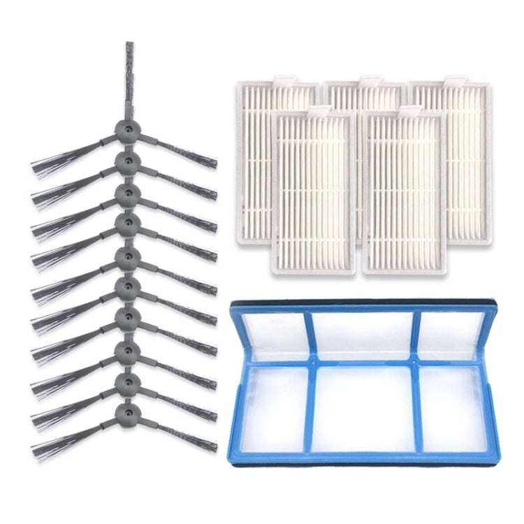 XI238 5 Pairs K614  Side Brushes + 5 PCS I208 Filters + I204 Filter Cotton Filter Set for ILIFE V...