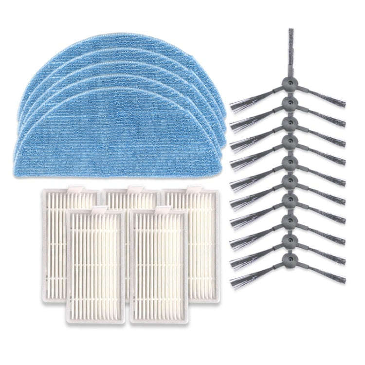 XI240 5 Pairs K614 Side Brushes + 5 PCS I208 Filters+ 5 PCS I201 Rags Set for ILIFE V5S Pro / V50...