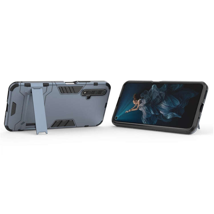 Shockproof PC + TPU Case for Huawei Honor 20, with Holder (Navy Blue)