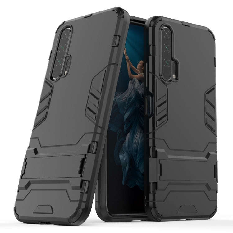 Shockproof PC + TPU Case for Huawei Honor 20 Pro, with Holder (Black)