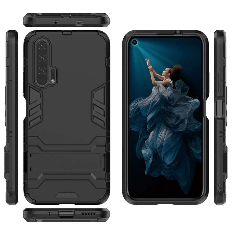Shockproof PC + TPU Case for Huawei Honor 20 Pro, with Holder (Black)
