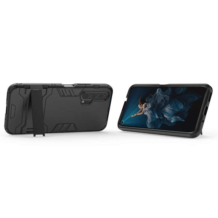 Shockproof PC + TPU Case for Huawei Honor 20 Pro, with Holder (Black)