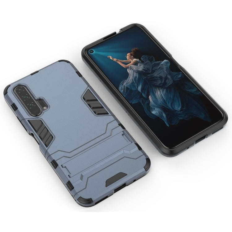 Shockproof PC + TPU Case for Huawei Honor 20 Pro, with Holder (Navy Blue)