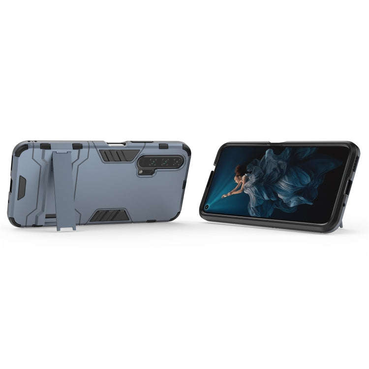 Shockproof PC + TPU Case for Huawei Honor 20 Pro, with Holder (Navy Blue)