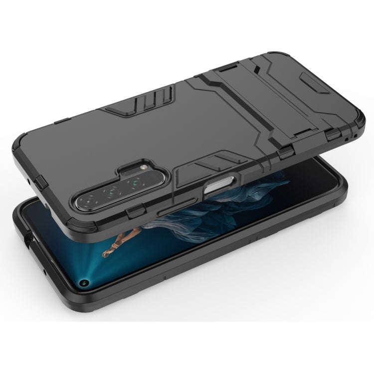 Shockproof PC + TPU Case for Huawei Honor 20 Pro, with Holder (Navy Blue)