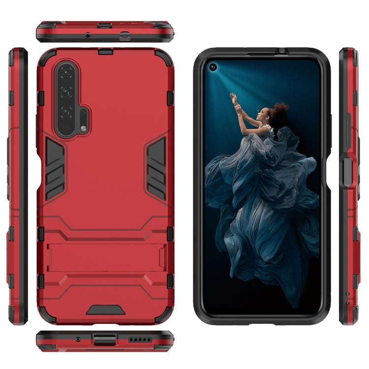 Shockproof PC + TPU Case for Huawei Honor 20 Pro, with Holder (Red)