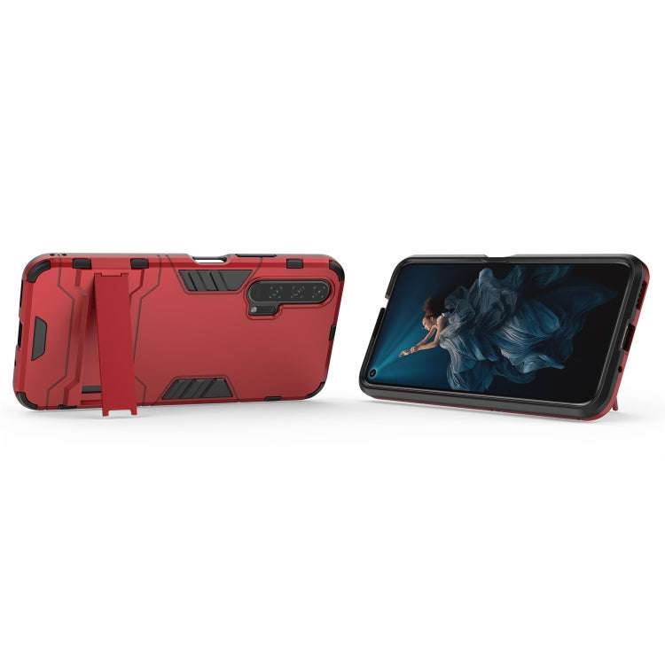 Shockproof PC + TPU Case for Huawei Honor 20 Pro, with Holder (Red)