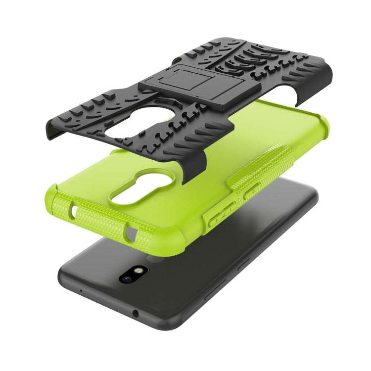 Tire Texture TPU+PC Shockproof Case for Nokia 3.2, with Holder (Green)