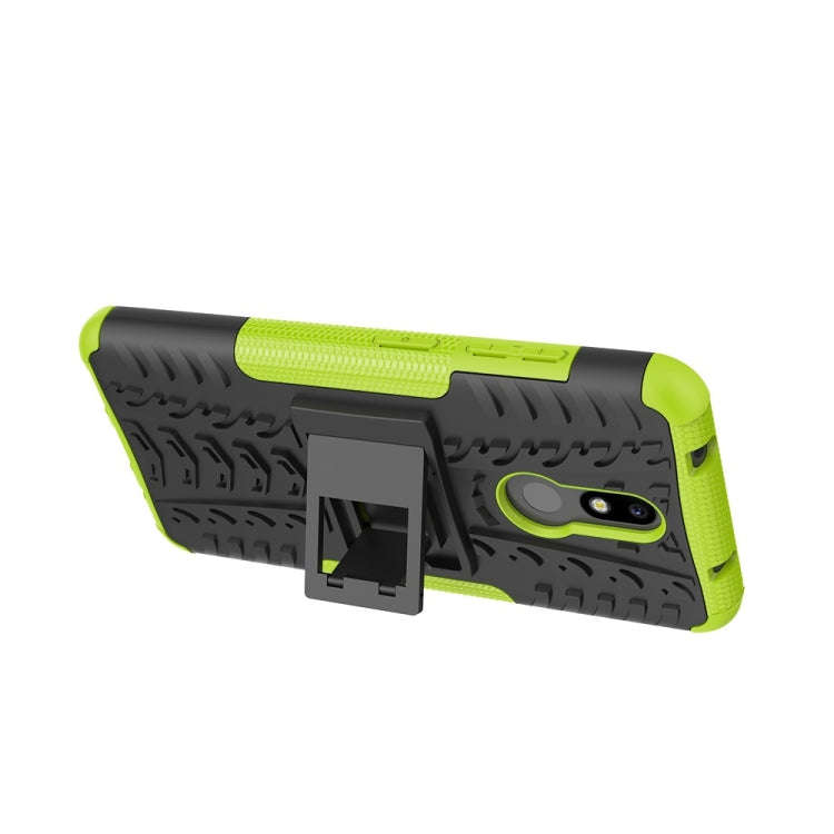 Tire Texture TPU+PC Shockproof Case for Nokia 3.2, with Holder (Green)