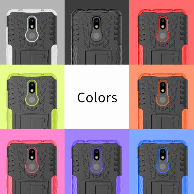 Tire Texture TPU+PC Shockproof Case for Nokia 3.2, with Holder (Green)