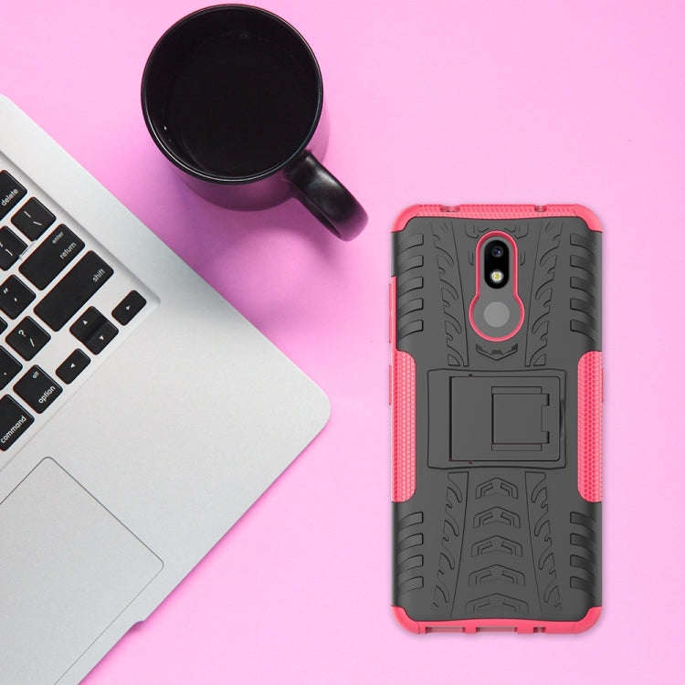 Tire Texture TPU+PC Shockproof Case for Nokia 3.2, with Holder (Green)