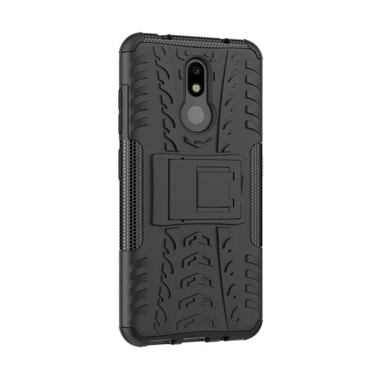 Tire Texture TPU+PC Shockproof Case for Nokia 4.2, with Holder (Black)