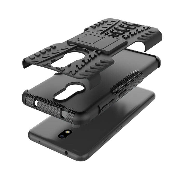 Tire Texture TPU+PC Shockproof Case for Nokia 4.2, with Holder (Black)
