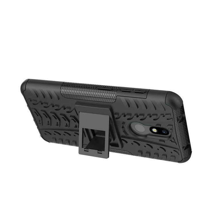 Tire Texture TPU+PC Shockproof Case for Nokia 4.2, with Holder (Black)