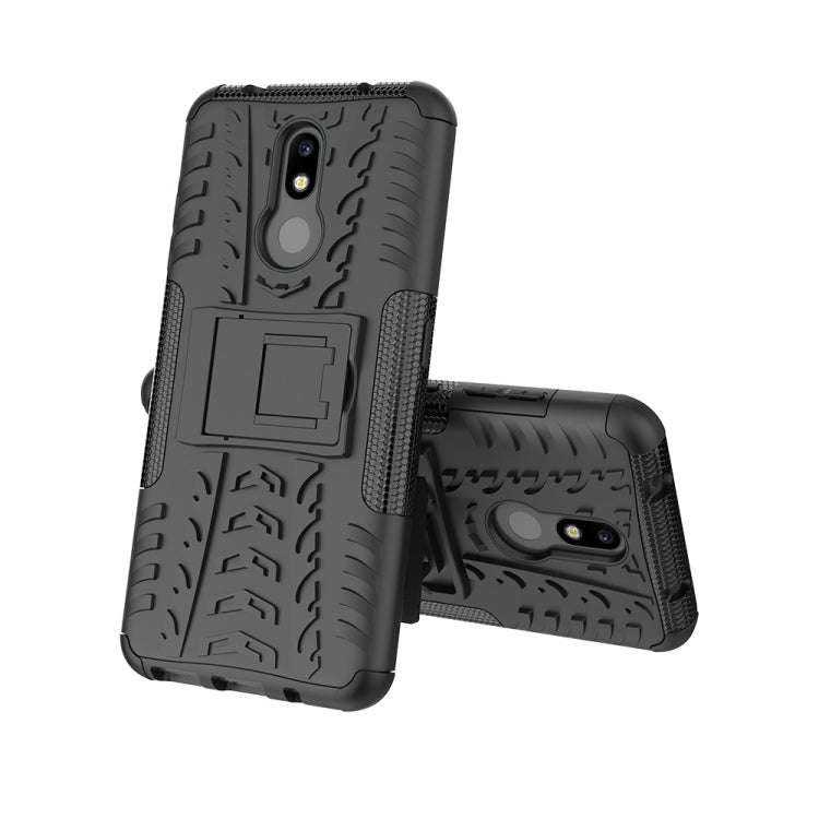 Tire Texture TPU+PC Shockproof Case for Nokia 4.2, with Holder (Black)