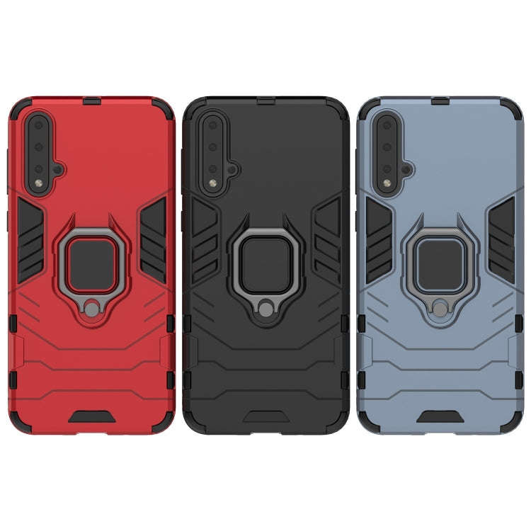 PC +TPU Shockproof Protective Case for Huawei Nova 5, with Magnetic Ring Holder (Black)