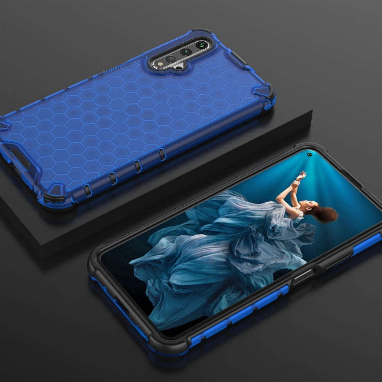 Shockproof Honeycomb PC + TPU Protection Case for Huawei Honor 20 PRO (Blue)