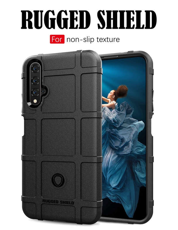 Shockproof Protector Cover Full Coverage Silicone Case for Huawei Honor 20 (Grey)