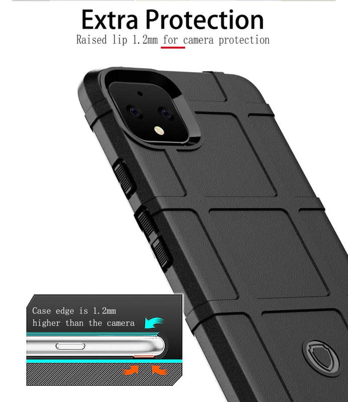 Shockproof Protector Cover Full Coverage Silicone Case for Google Pixel 4 XL (Black)
