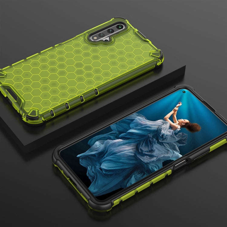 Shockproof Honeycomb PC + TPU Case for Huaiwei Honor 20 (Green)
