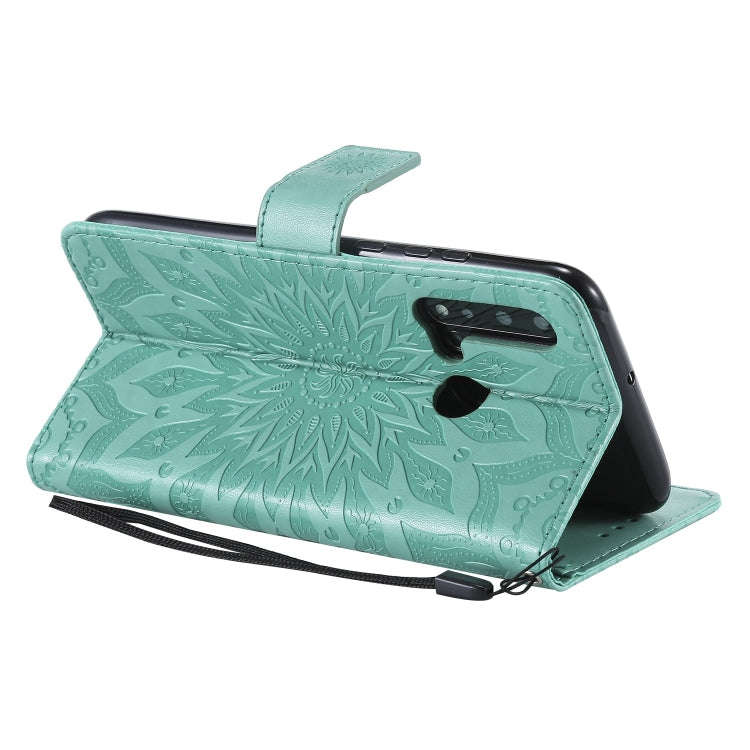 Pressed Printing Sunflower Pattern Horizontal Flip PU Leather Case for Huawei Nova 5i / P20 Lite ...