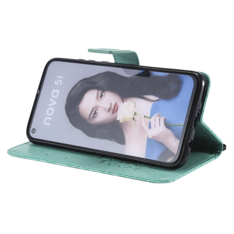 Pressed Printing Sunflower Pattern Horizontal Flip PU Leather Case for Huawei Nova 5i / P20 Lite ...