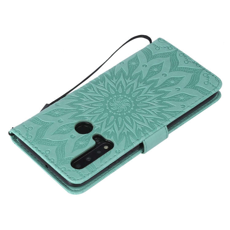 Pressed Printing Sunflower Pattern Horizontal Flip PU Leather Case for Huawei Nova 5i / P20 Lite ...