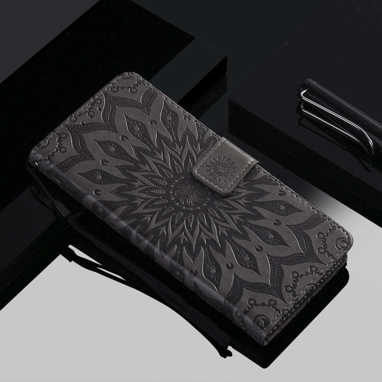 Pressed Printing Sunflower Pattern Horizontal Flip PU Leather Case for Huawei Nova 5i / P20 Lite ...