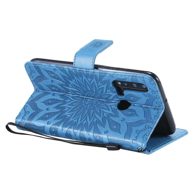 Pressed Printing Sunflower Pattern Horizontal Flip PU Leather Case for Huawei Nova 5i / P20 Lite ...