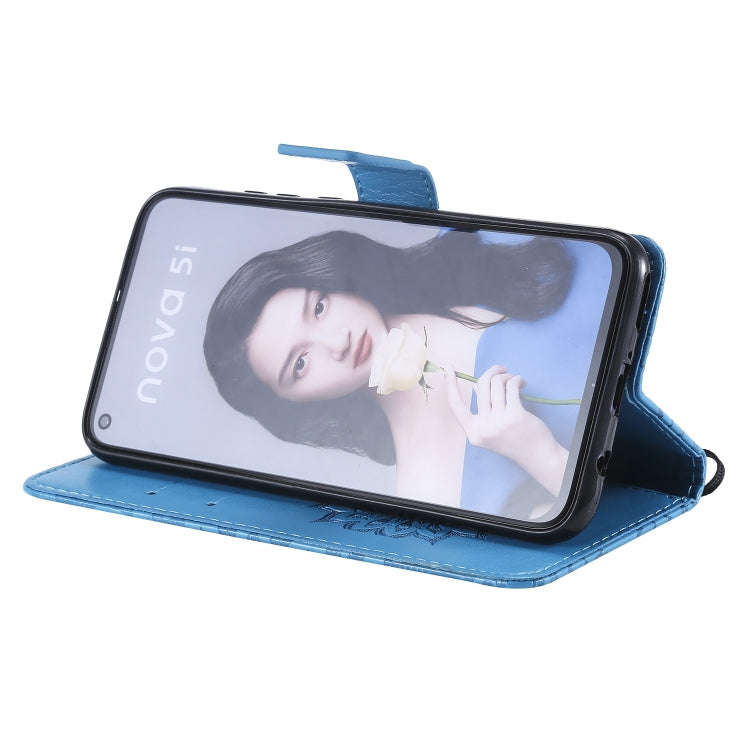Pressed Printing Sunflower Pattern Horizontal Flip PU Leather Case for Huawei Nova 5i / P20 Lite ...