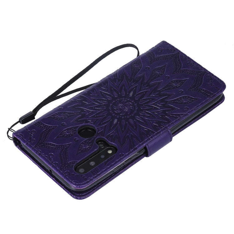 Pressed Printing Sunflower Pattern Horizontal Flip PU Leather Case for Huawei Nova 5i / P20 Lite ...