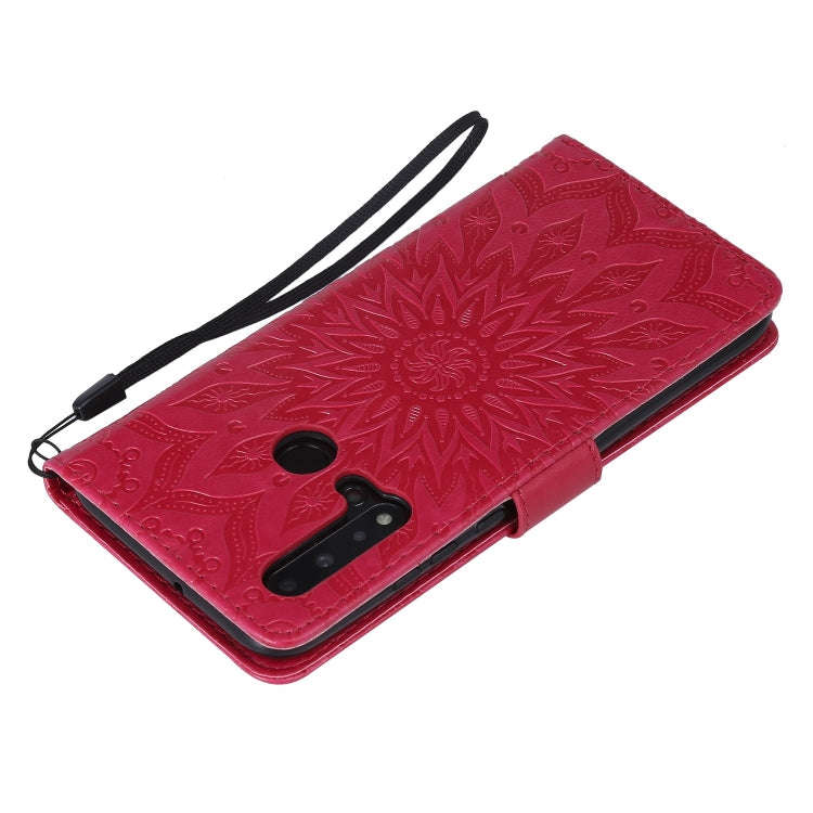 Pressed Printing Sunflower Pattern Horizontal Flip PU Leather Case for Huawei Nova 5i / P20 Lite ...