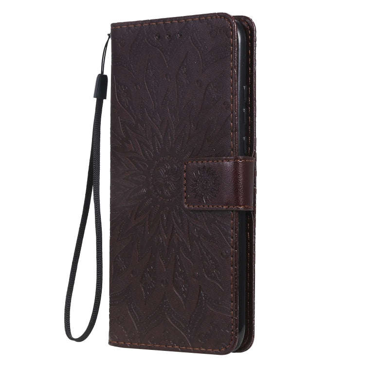 Pressed Printing Sunflower Pattern Horizontal Flip PU Leather Case for Huawei Nova 5i / P20 Lite ...