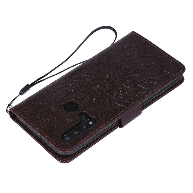 Pressed Printing Sunflower Pattern Horizontal Flip PU Leather Case for Huawei Nova 5i / P20 Lite ...