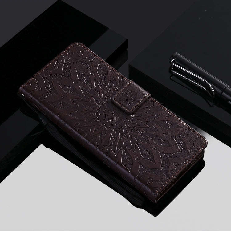 Pressed Printing Sunflower Pattern Horizontal Flip PU Leather Case for Huawei Nova 5i / P20 Lite ...