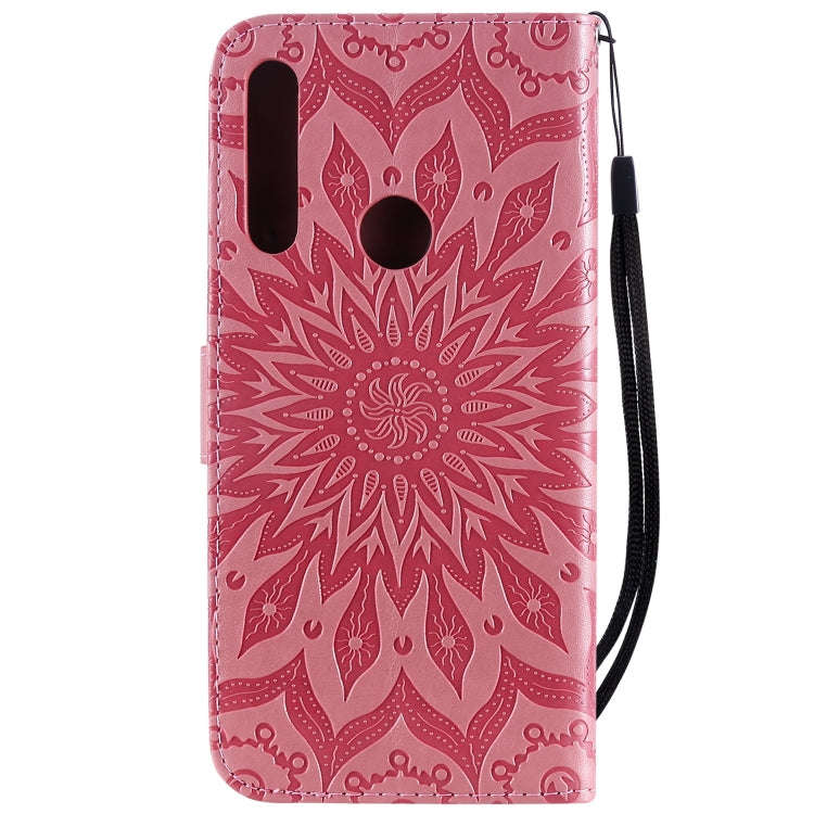 Pressed Printing Sunflower Pattern Horizontal Flip PU Leather Case for Huawei P Smart Z / Y9 Prim...